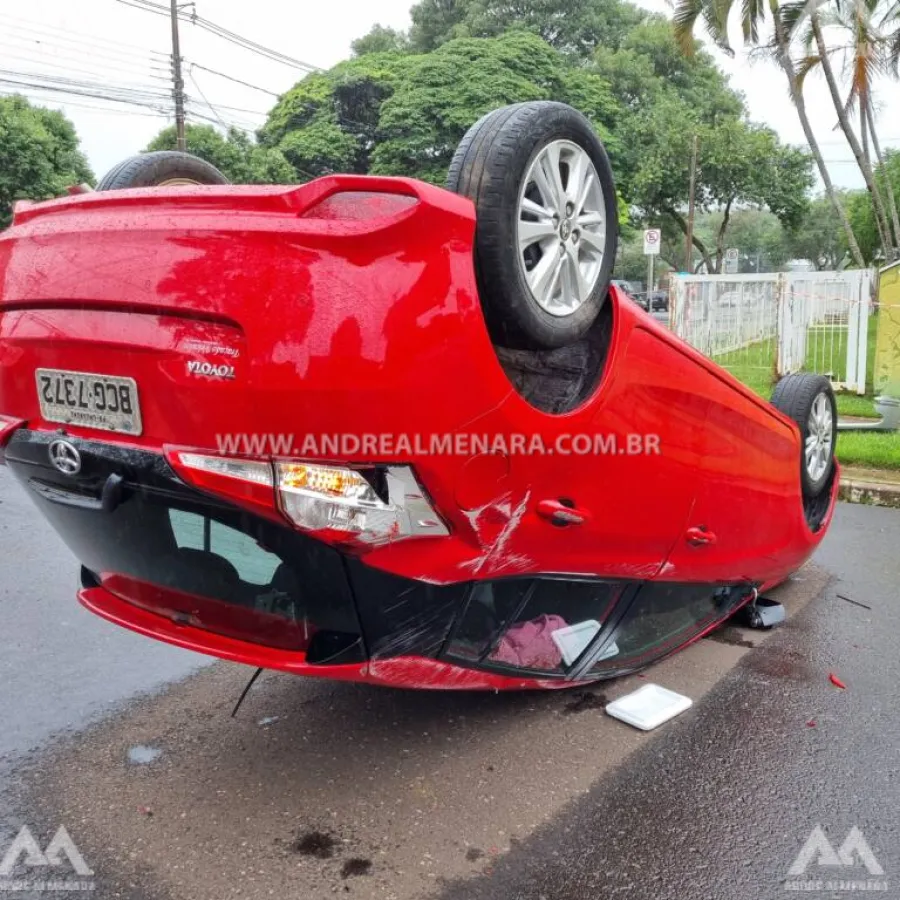 Casal é socorrido ao sofrer acidente na Vila Operária em Maringá