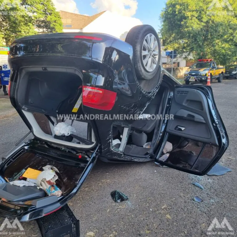 Veículo que transportava bebê de apenas 13 dias capota na Vila Operária