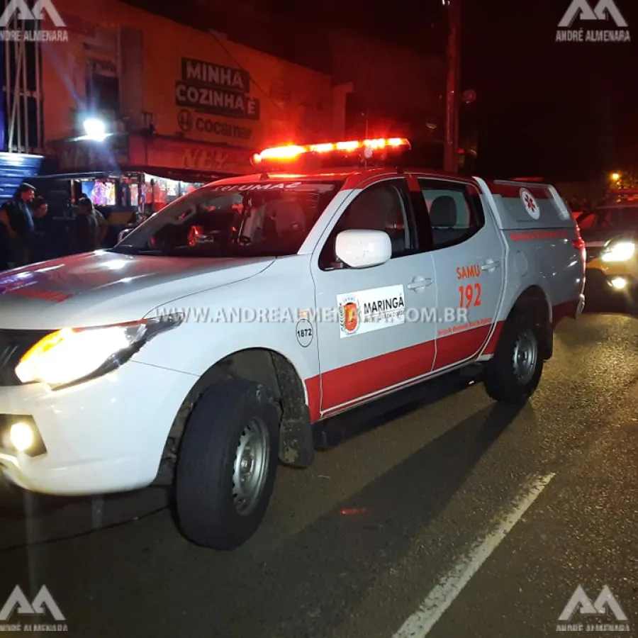 Suposto policial atira e fere dois rapazes em frente de bar no centro de Maringá