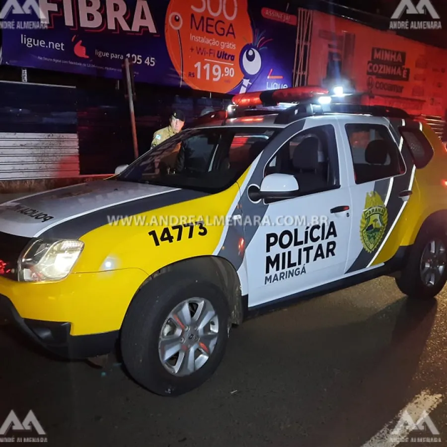 Suposto policial atira e fere dois rapazes em frente de bar no centro de Maringá