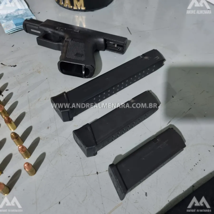 PM encontra arma de fogo e farta munição na casa de criminoso que foi executado em Maringá