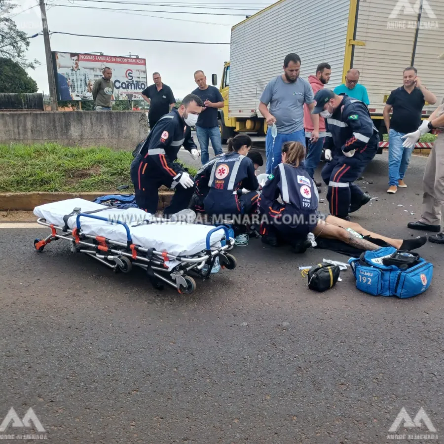 Motociclista de 22 anos é entubado ao sofrer acidente na rodovia de Iguatemi
