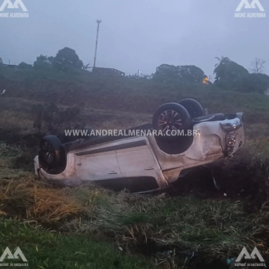 Motorista sofre acidente com sua camionete na rodovia de Mandaguaçu
