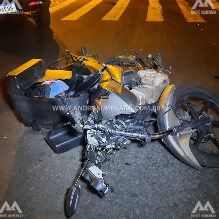 Motociclista fica gravemente ferido em acidente no centro de Maringá