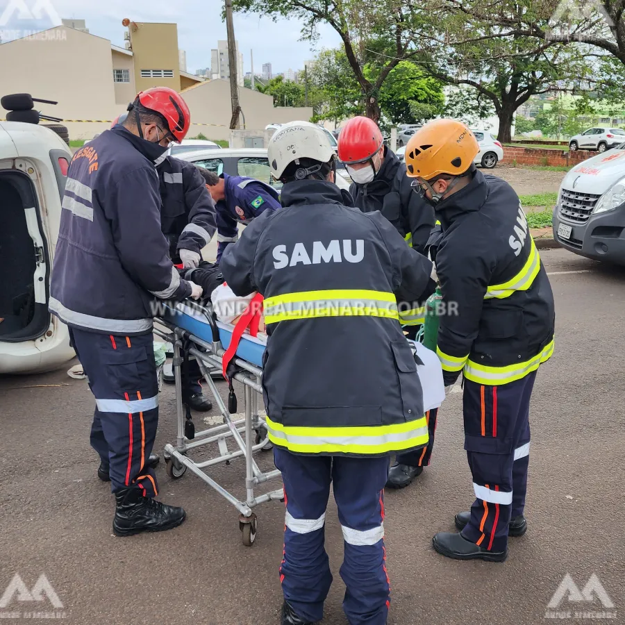 Senhora de 73 anos é resgatada após sofrer acidente em Maringá 