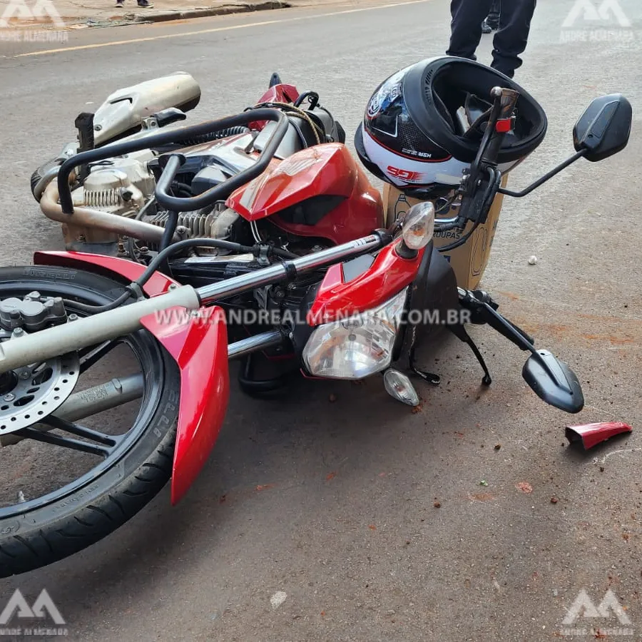 Motociclista de 66 anos é entubado ao sofrer acidente na Rua Fernão Dias em Maringá