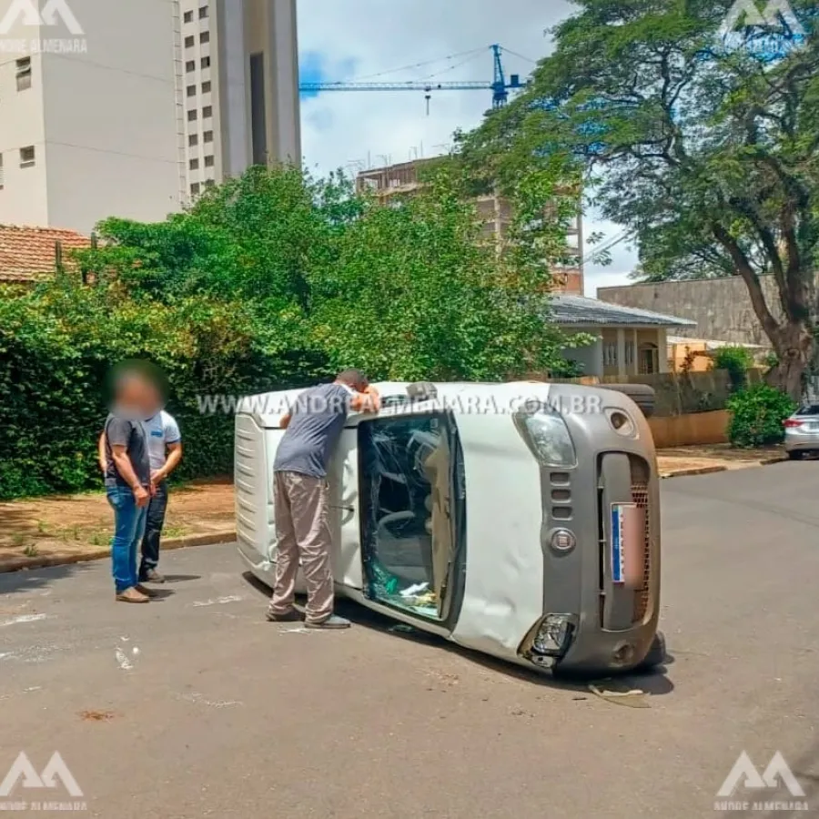 Motorista fica ferido ao tombar veículo na Vila Operária em Maringá
