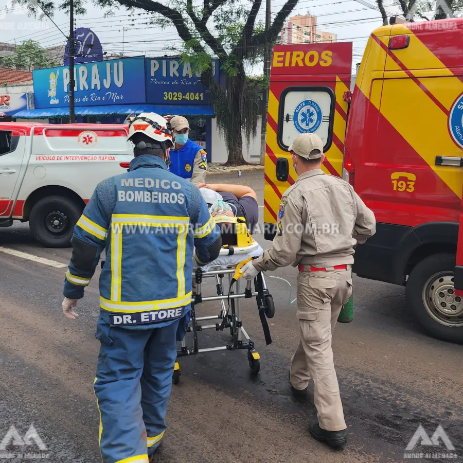 Mulher fica ferida ao sofrer acidente na Avenida Colombo em Maringá
