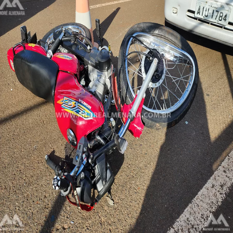 Motociclista sofre ferimentos graves ao bater em automóvel na Avenida Horácio Raccanello