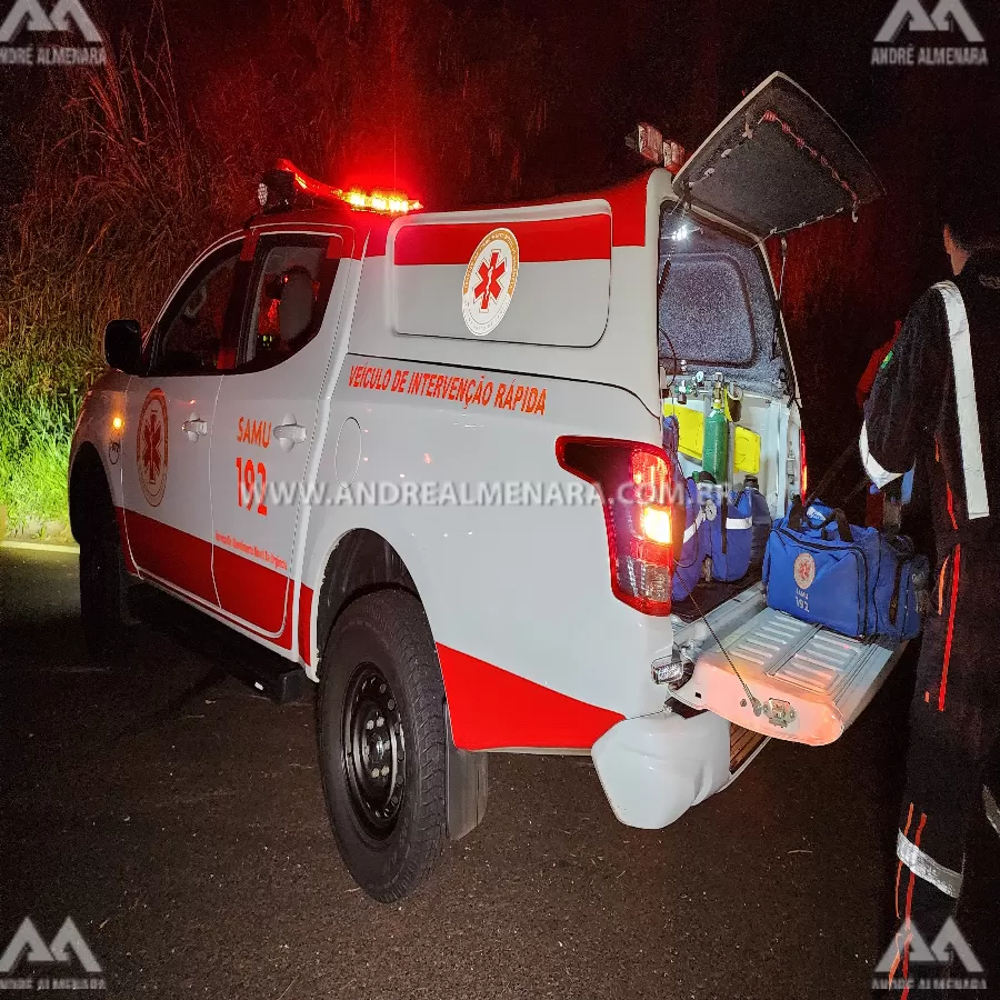 Dois rapazes sofrem ferimentos ao capotar automóvel na rodovia PR-317 em Maringá