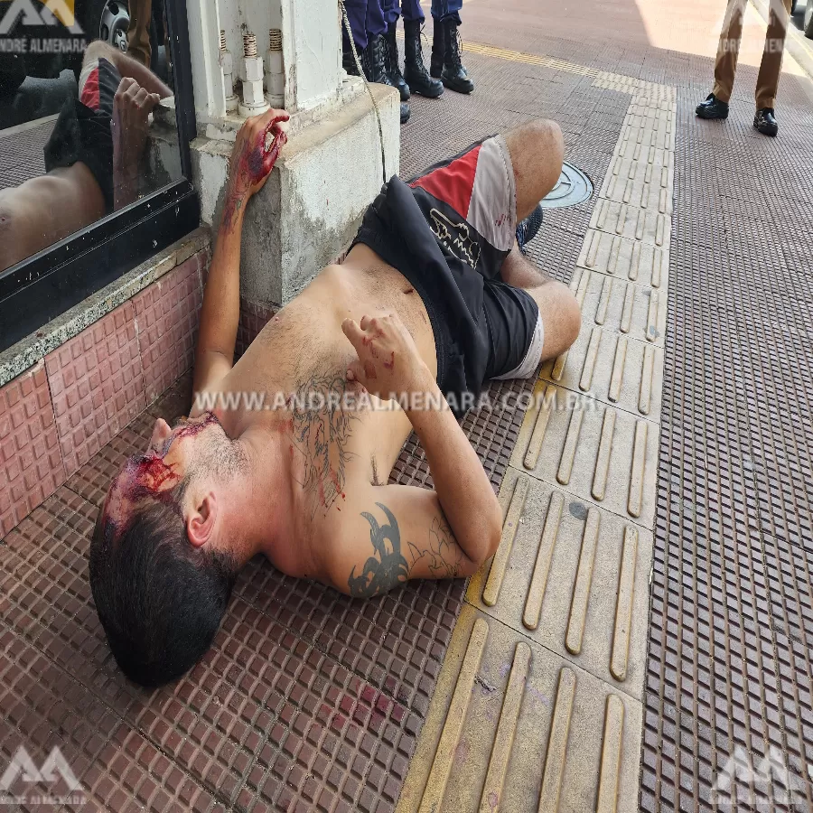 Briga de usuários de drogas quase termina em morte no centro de Maringá