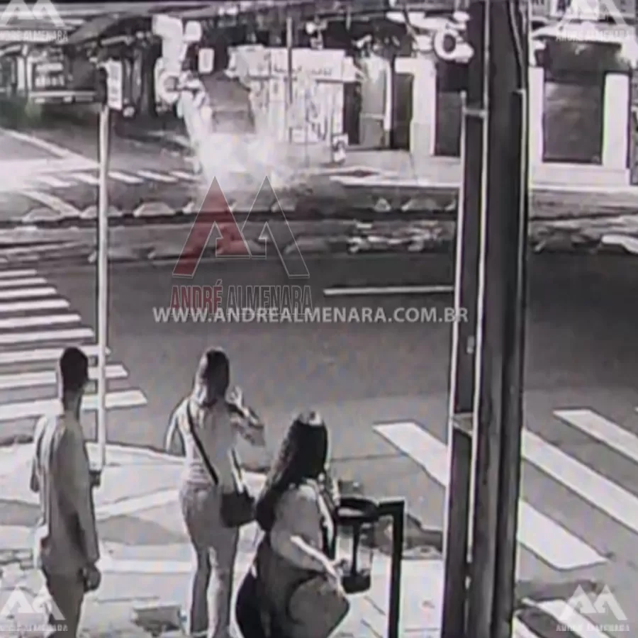 Câmera de segurança registra imagem impressionante de carro em fuga após acidente