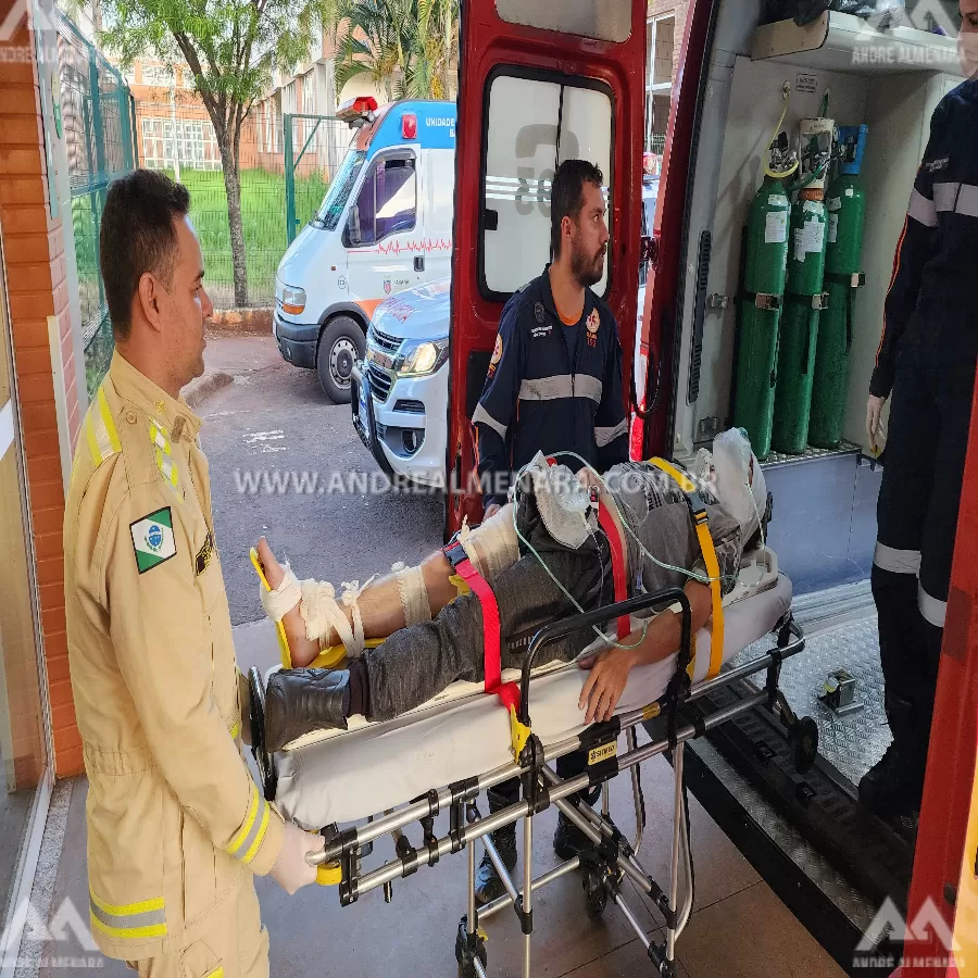 Motoboy de 23 anos sofre acidente grave no Parque das Laranjeiras em Maringá