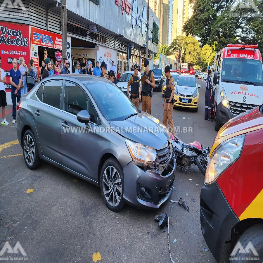 Casal fica ferido ao sofrer acidente grave no centro de Maringá