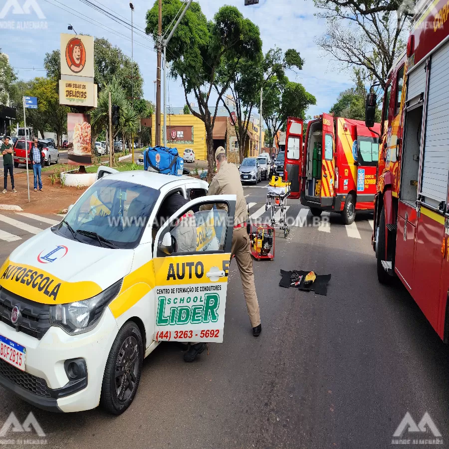 Gestante de 8 meses sofre acidente na Avenida Colombo em Maringá