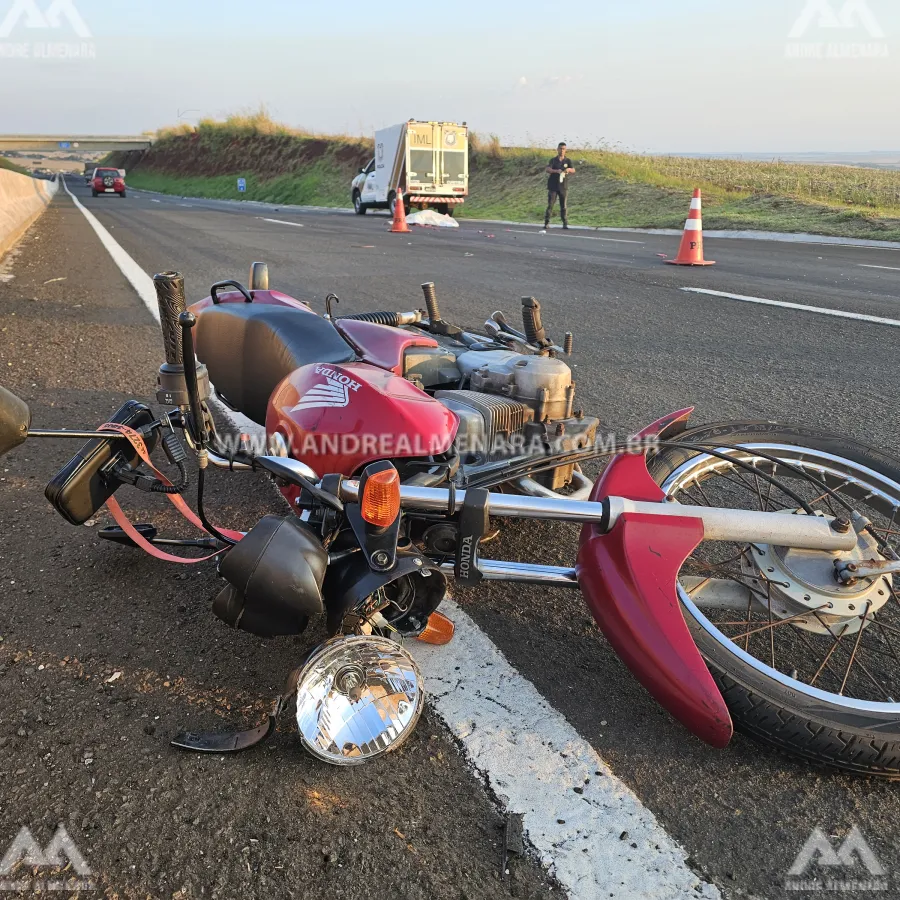 Mulher morre de acidente de moto no Contorno Norte em Maringá