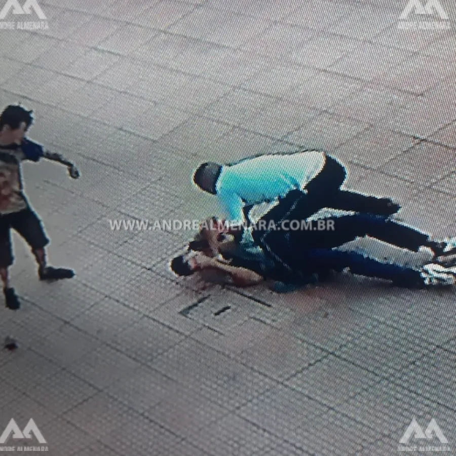 Homem é brutalmente agredido no centro de Maringá por causa da disputa por vaga de estacionamento