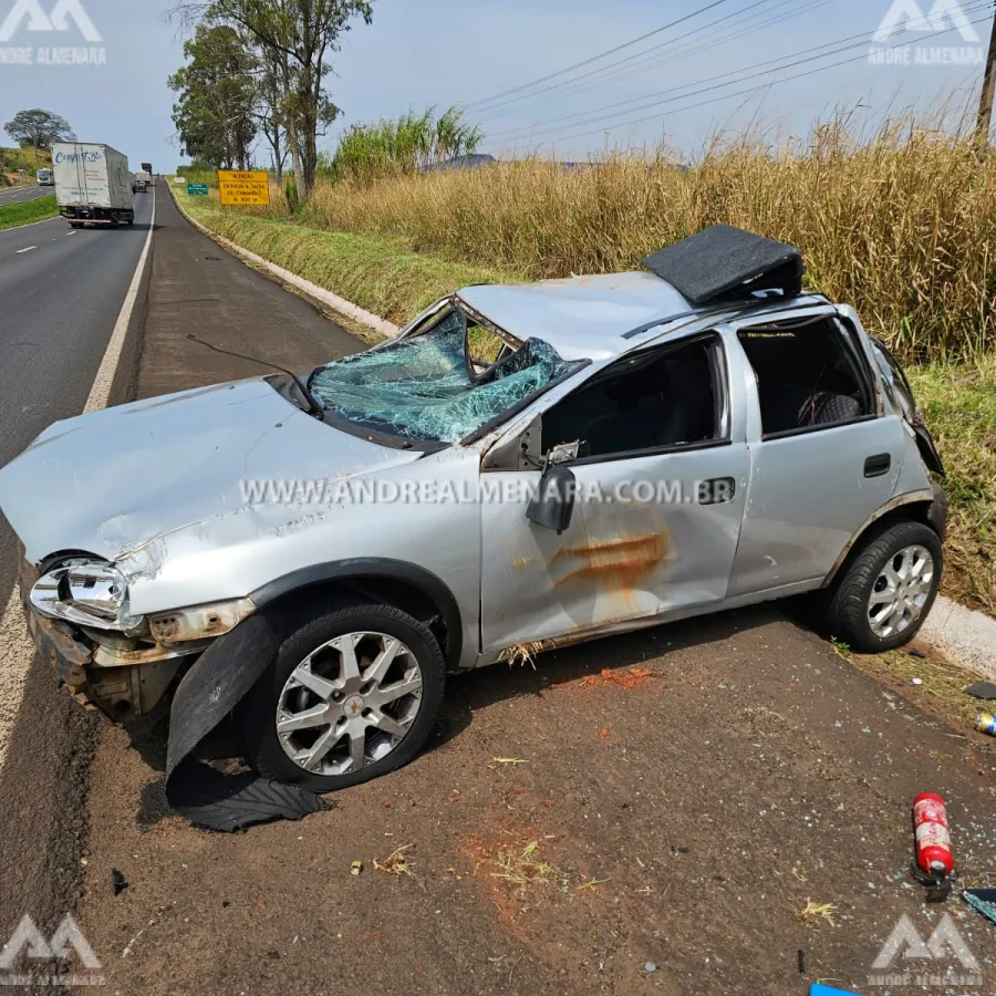 Jovem de Maringá morre após capotar carro na rodovia BR-376