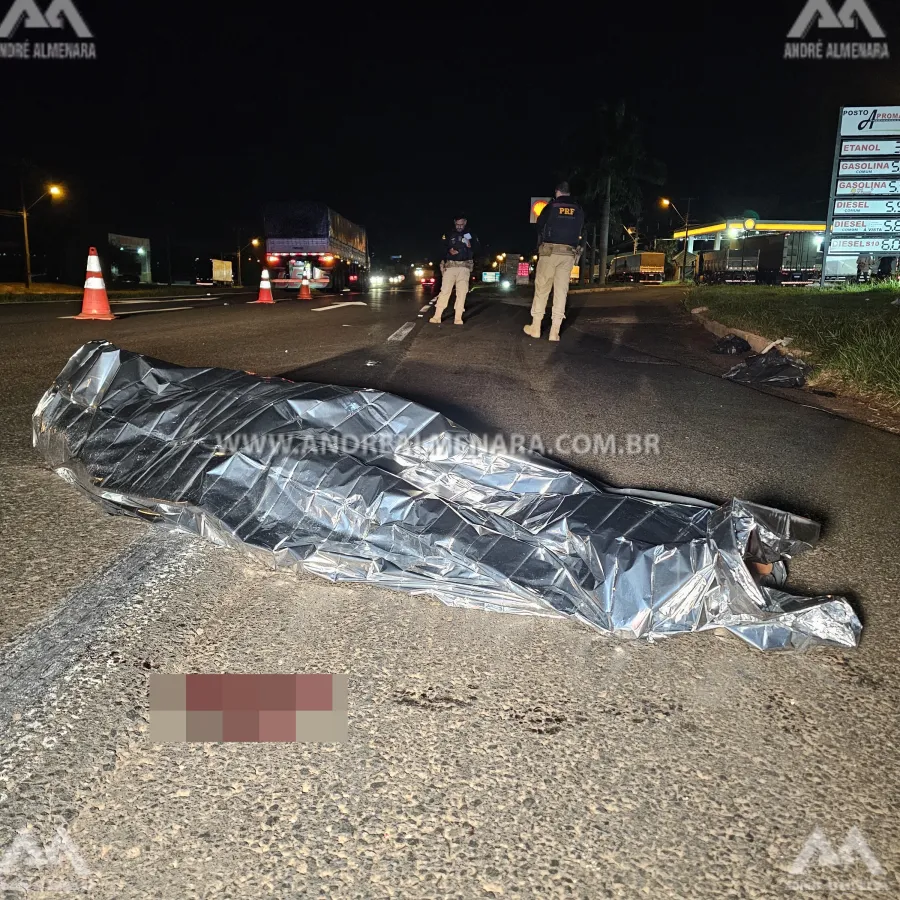 Homem de 51 anos morre atropelado na rodovia BR-376 em Mandaguaçu