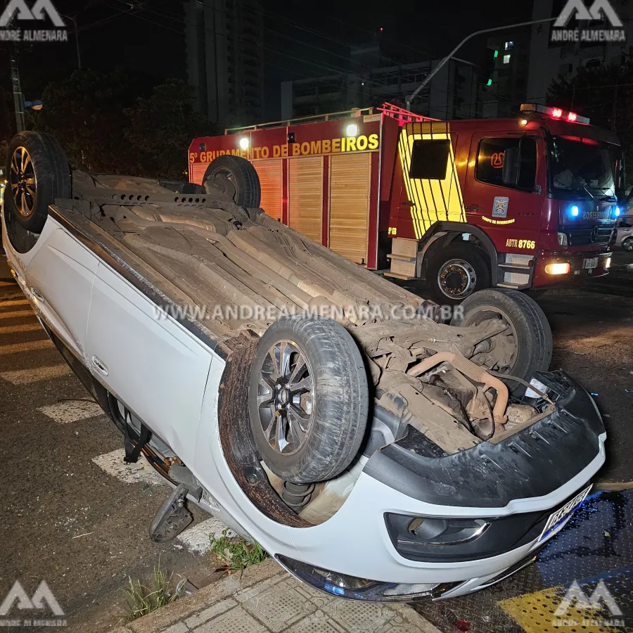 Motoristas de aplicativo se envolvem em acidente no centro de Maringá