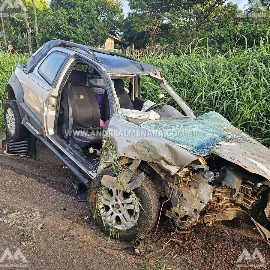 Motorista é ejetado de veículo em acidente registrado na rodovia de Iguatemi