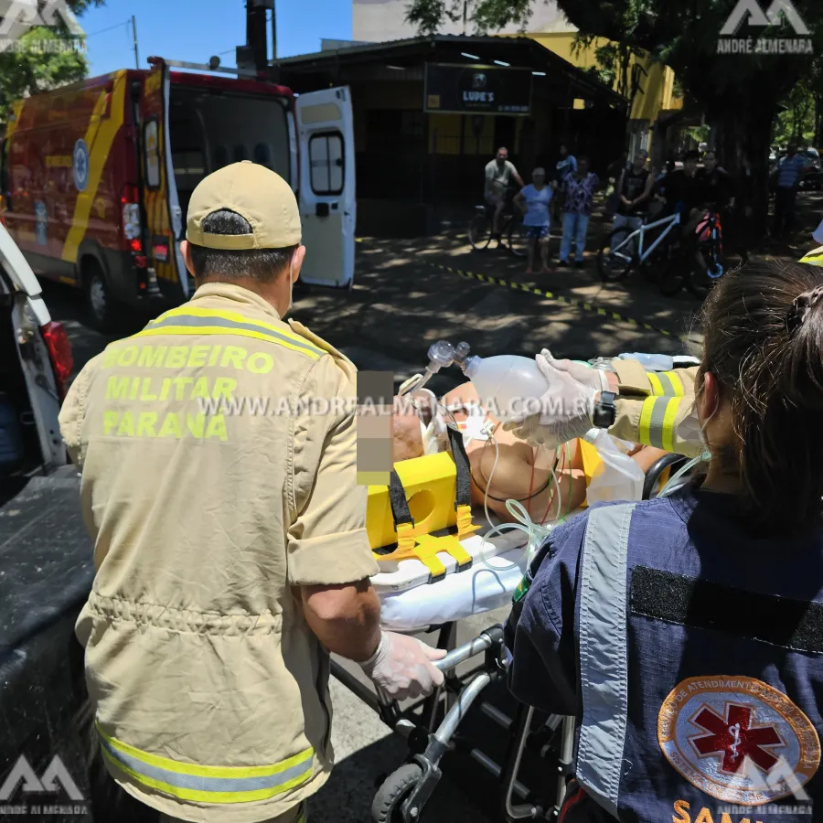 Sorveteiro de 82 anos é entubado após ser atropelado por motoboy em Maringá. 