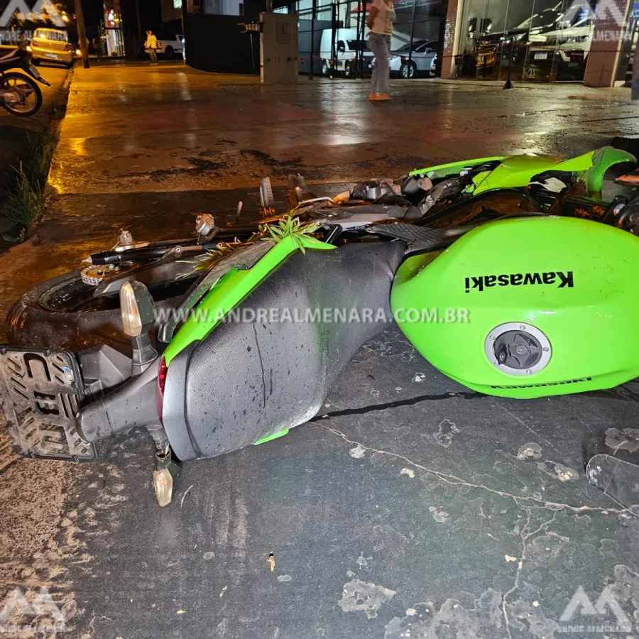 Motociclista sofre acidente grave na Avenida Alexandre Rasgulaeff em Maringá