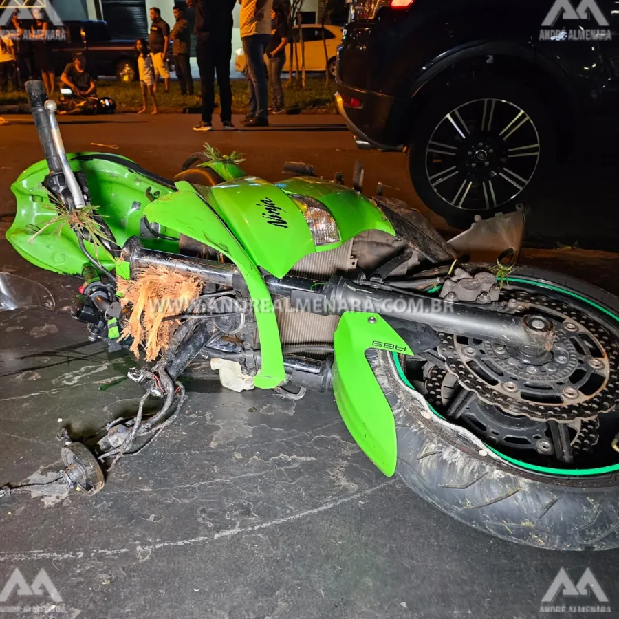 Motociclista sofre acidente grave na Avenida Alexandre Rasgulaeff em Maringá