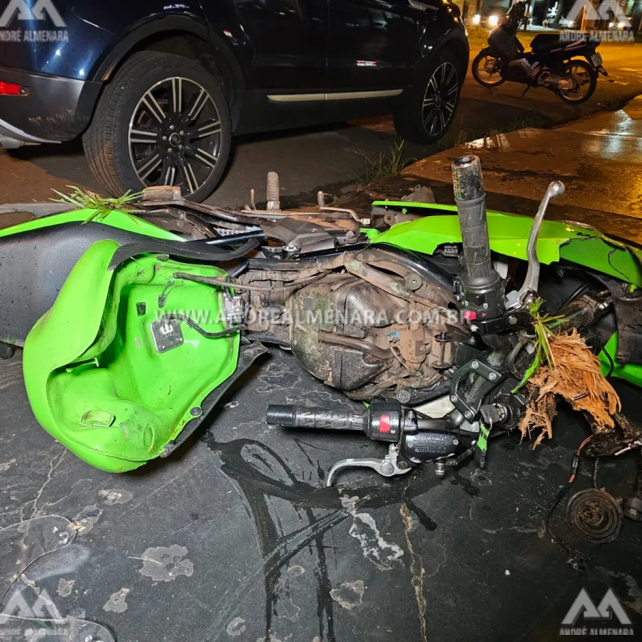 Motociclista sofre acidente grave na Avenida Alexandre Rasgulaeff em Maringá