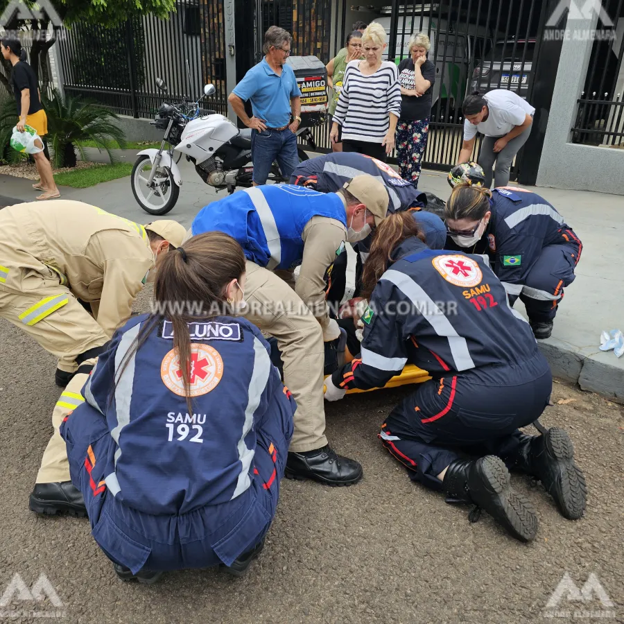 Motociclista fica ferido em acidente no Jardim Brasil em Maringá