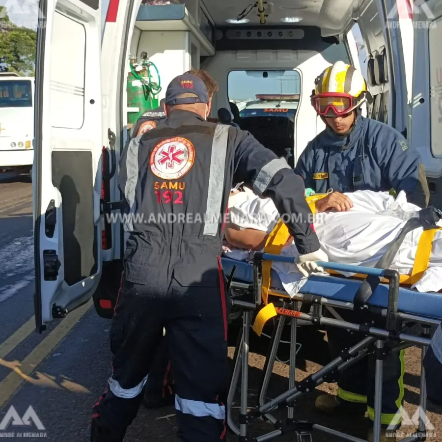 Mulher de 25 anos é entubada após cair debaixo de rodados de carreta no Contorno Sul