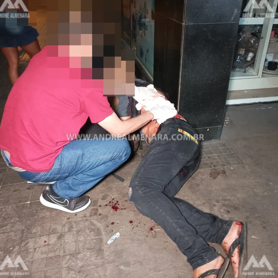Homem de 36 anos sofre atentado no centro de Maringá