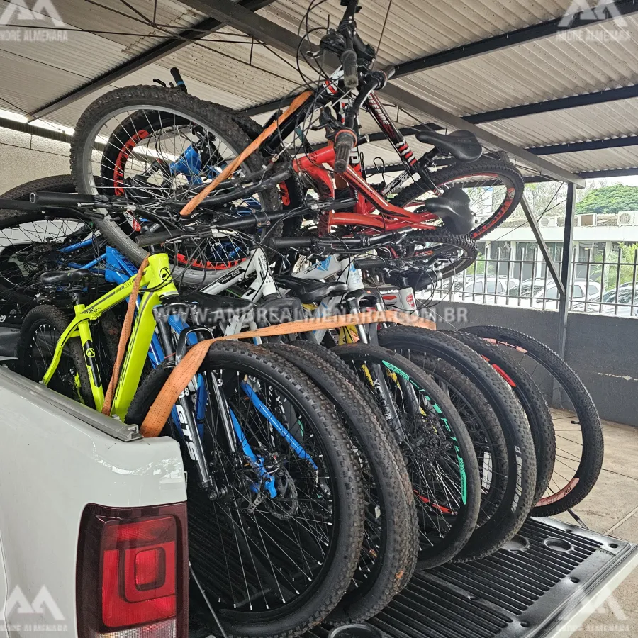 Quatorze bicicletas furtadas são encontras pela polícia em 'boca de fumo' em Maringá