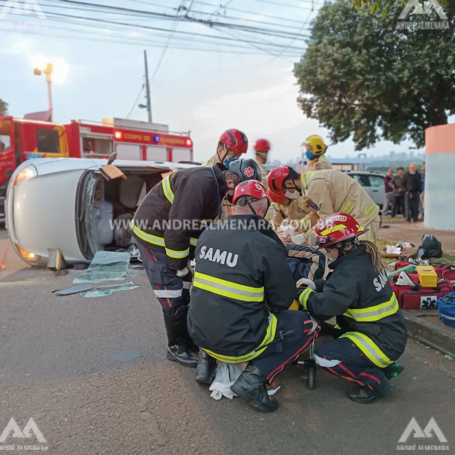 Homem fica ferido ao sofrer acidente no Jardim Pinheiros em Maringá