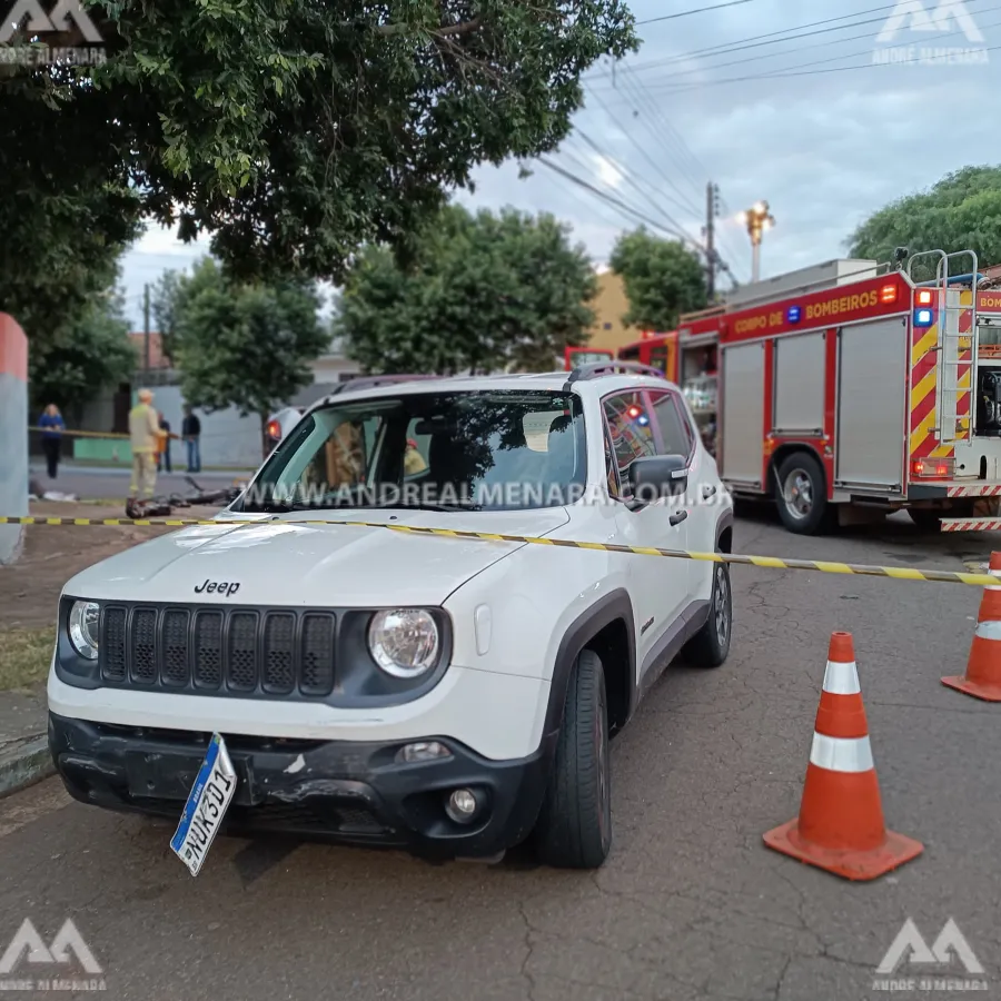 Homem fica ferido ao sofrer acidente no Jardim Pinheiros em Maringá