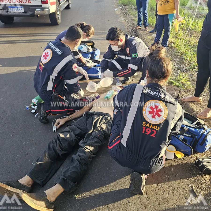 Idoso é entubado ao sofrer acidente de bicicleta na Avenida Alziro Zarur