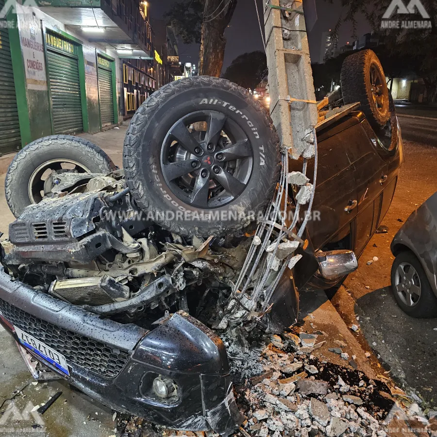 Motorista de camionete se envolve em acidente após tentar perseguir dupla de ladrões