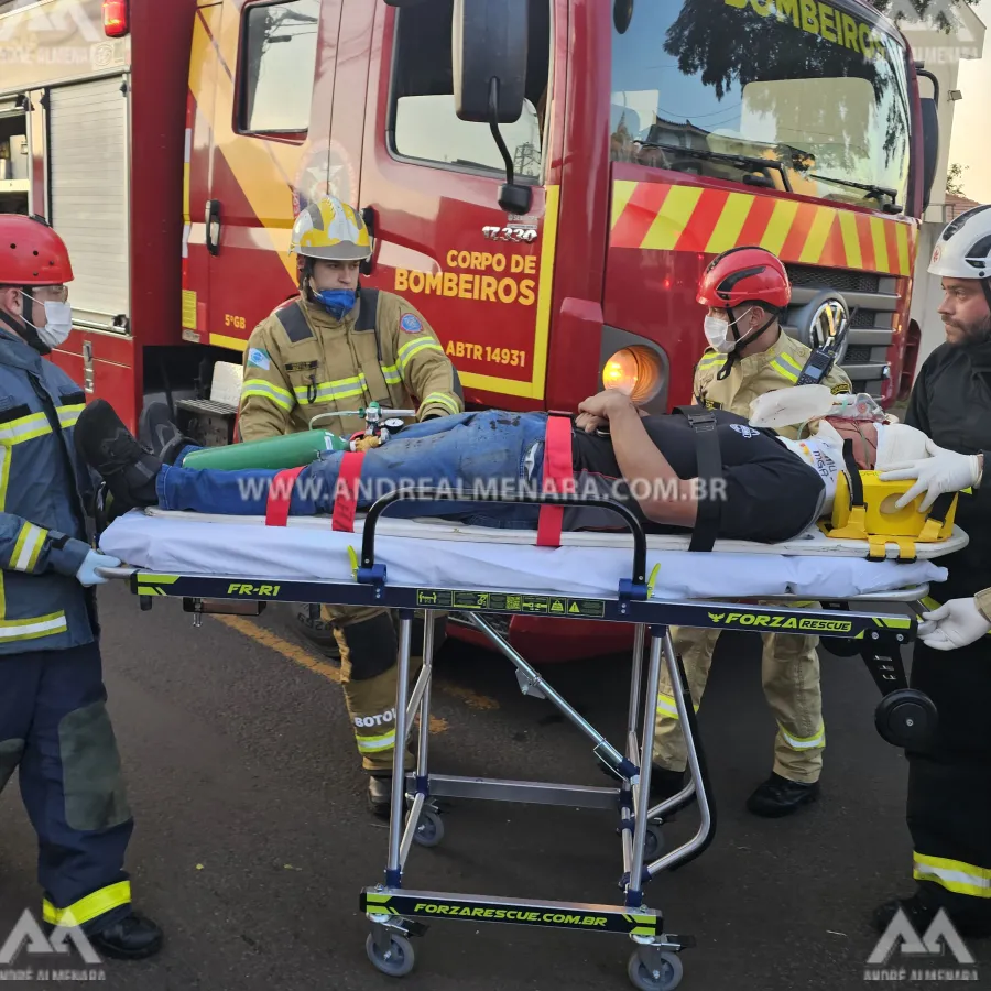 Motorista cruza preferencial e causa acidente na zona 5