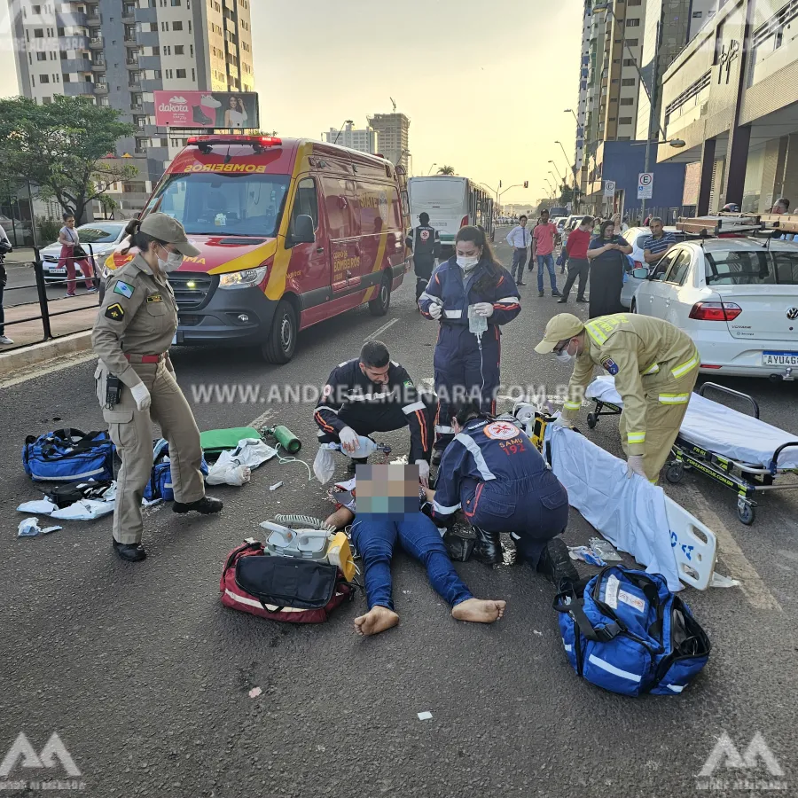 Mãe que segurava bebê de 2 meses morre ao cair de ônibus em movimento no centro de Maringá