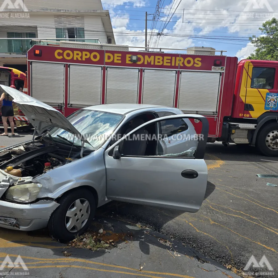 Acidente entre dois carros deixa feridos no Jardim Brasil