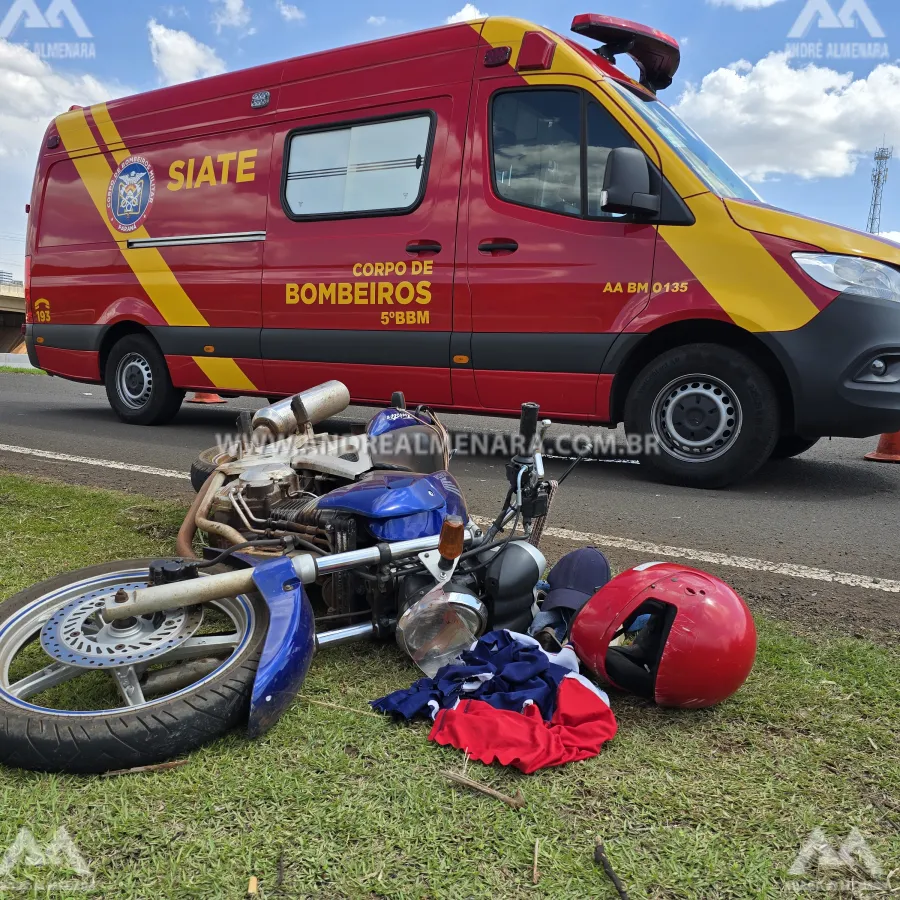 Motociclista de 71 anos sofre acidente grave no Contorno Norte