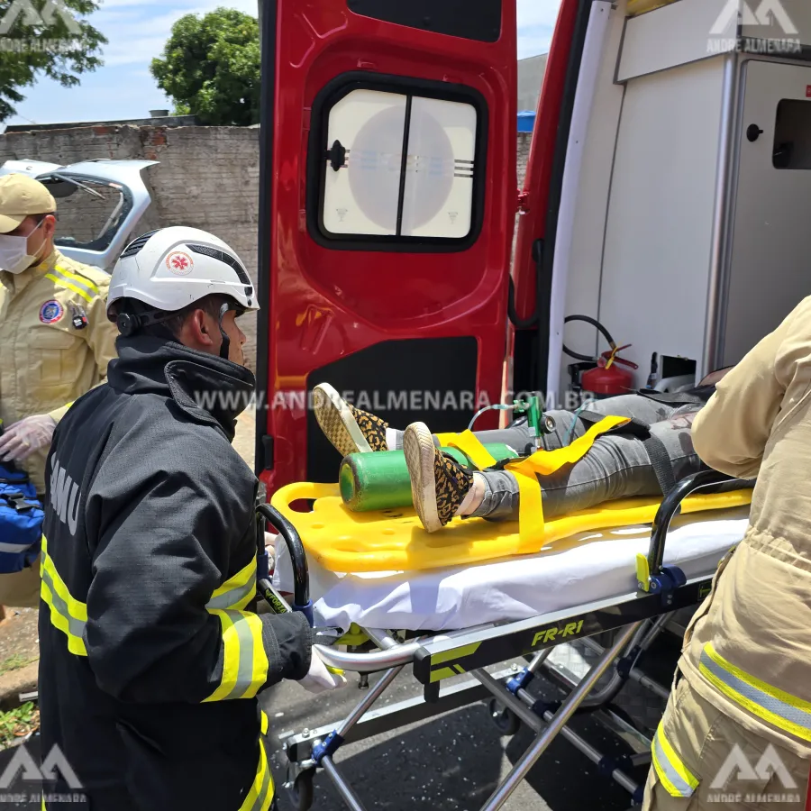 Mulher invade preferencial e causa acidente grave na Vila Santa Izabel