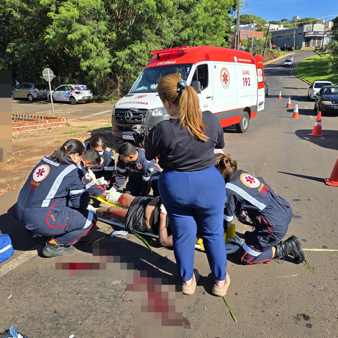 Homem de 52 anos sofre acidente grave ao cair em avenida movimentada de Maringá