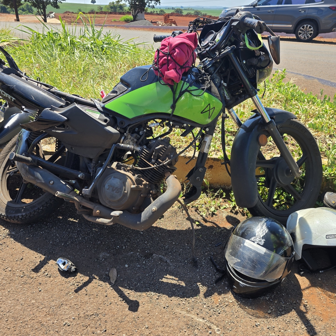 Motociclista fica ferido após se envolver em acidente na rodovia PR-317