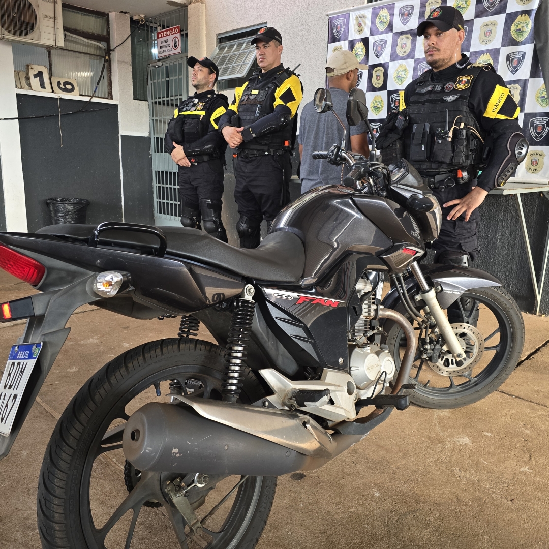 Motocicleta furtada em Iguatemi é recuperada por agentes de trânsito de Maringá