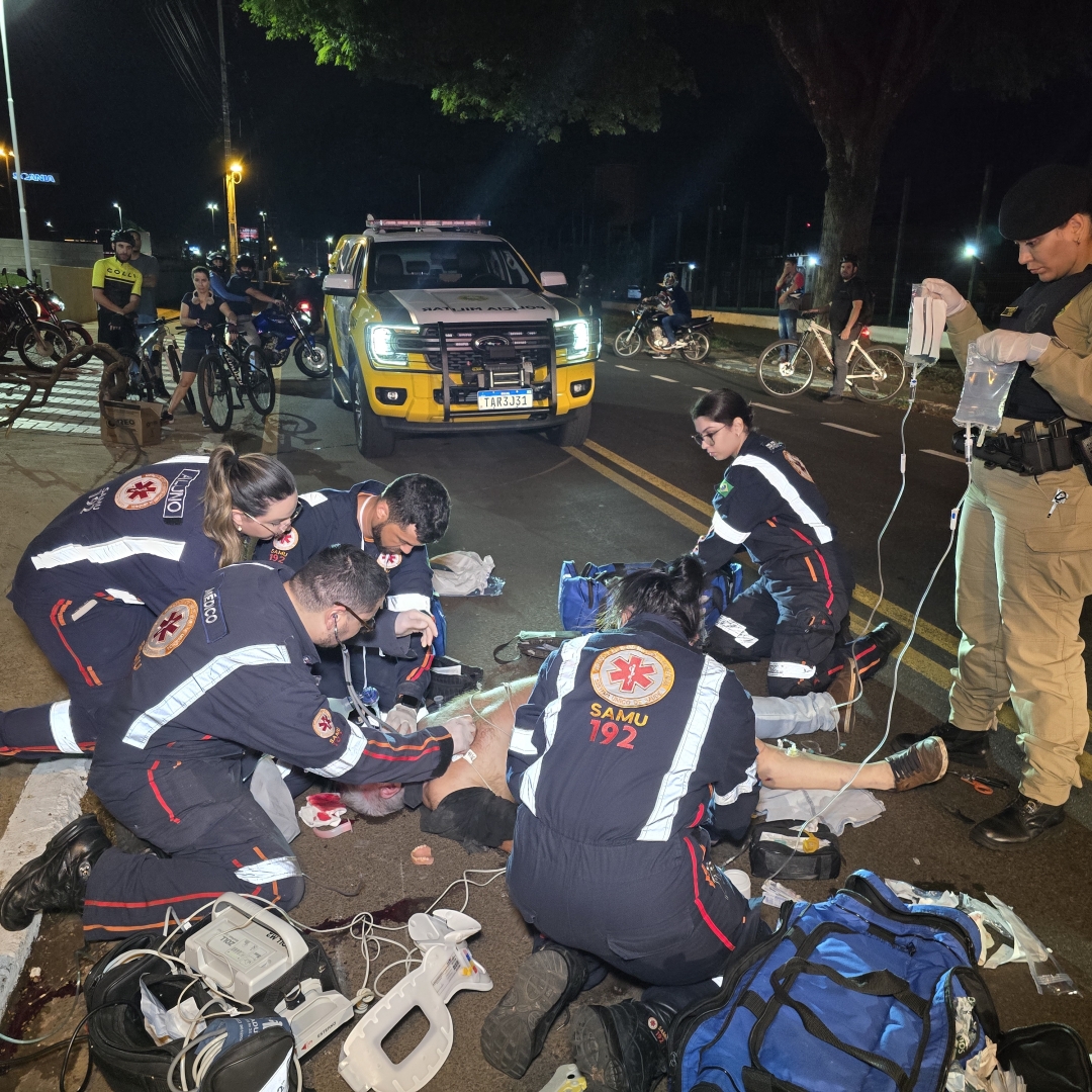 Ciclista é reanimado após sofrer acidente gravíssimo em Maringá