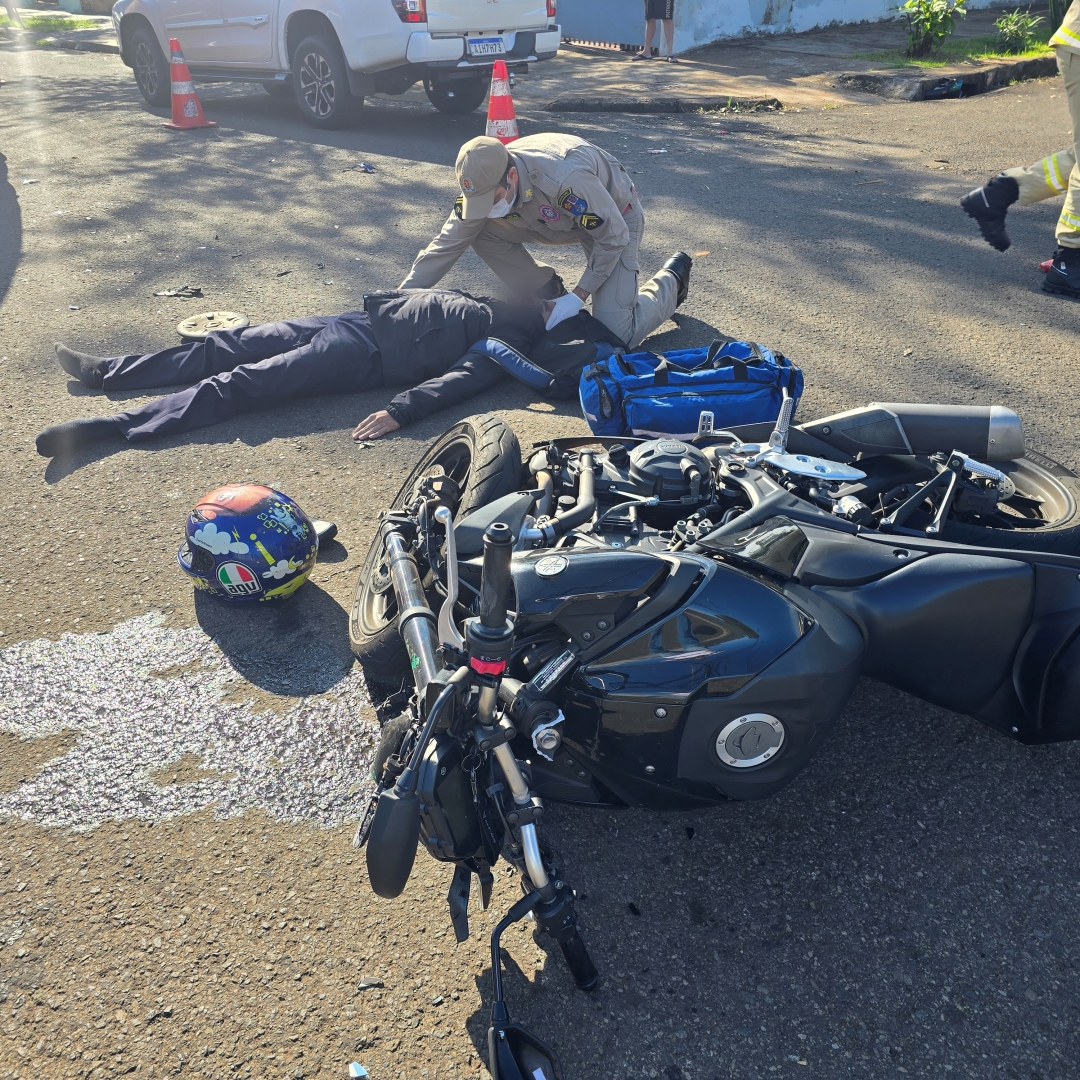Motociclista sofre acidente grave na Vila Morangueira