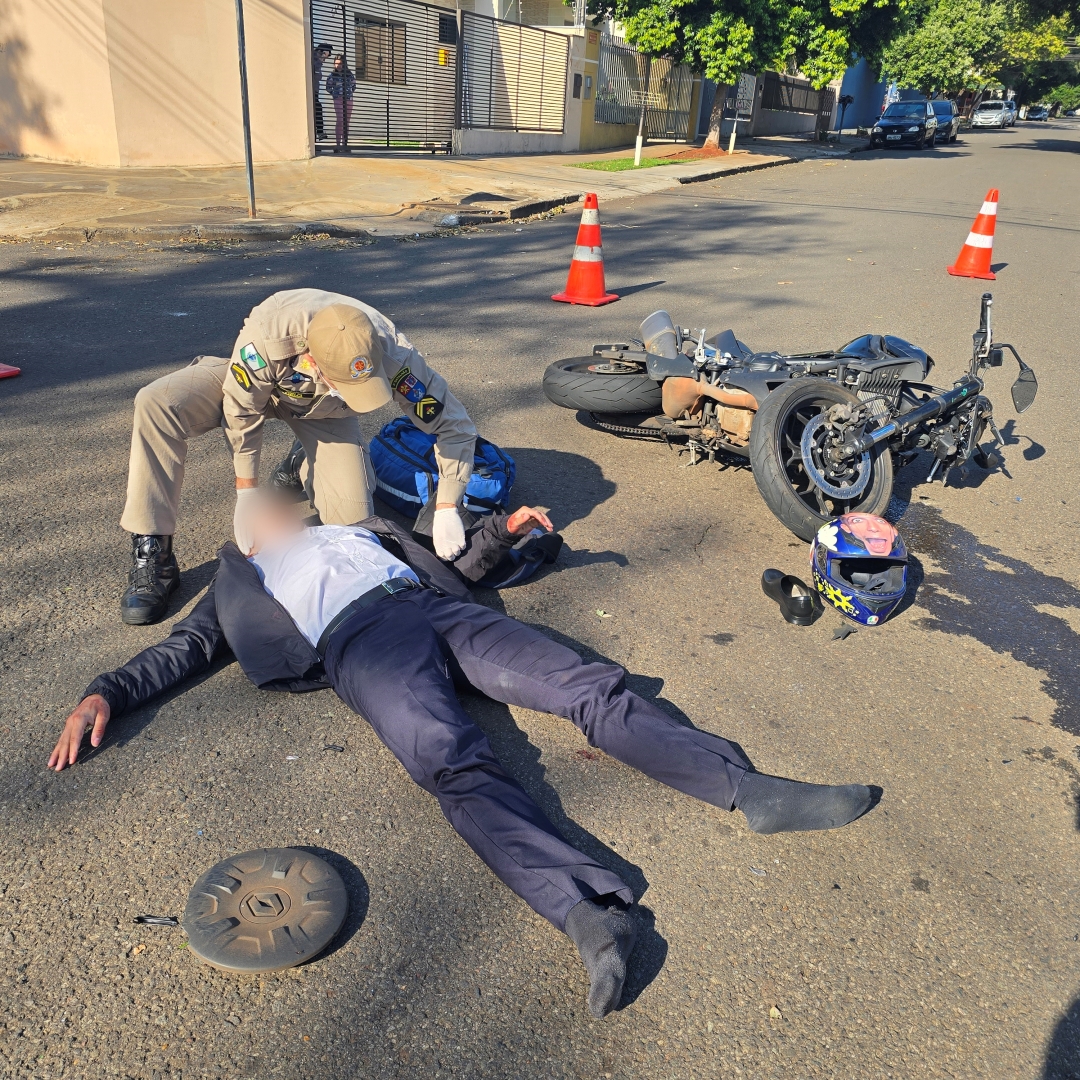 Motociclista sofre acidente grave na Vila Morangueira