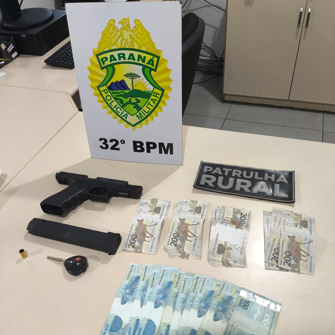 PM do 32º Batalhão de Sarandi apreende caminhonete furtada e pistola 9mm após tentativa de homicídio