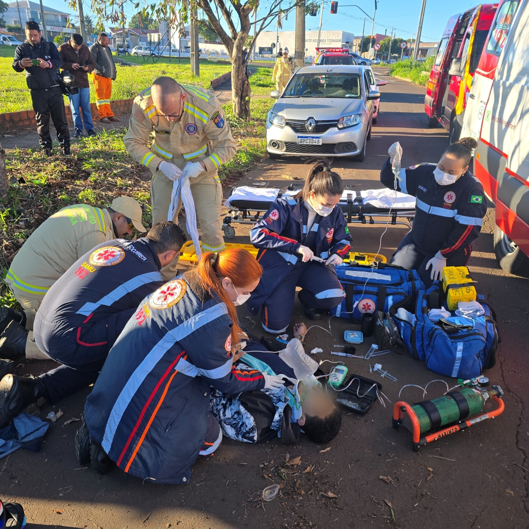 Motociclista de 21 anos sofre acidente gravíssimo na marginal do Contorno Norte